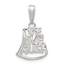 Sterling Silver Live, Love, Laugh Charm &amp; 18&quot; Chain Jewerly 23mm x 14.7mm - £15.21 GBP
