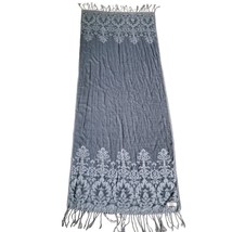 Pashmire Women&#39;s Scarf Rectangle Tassels Gray Fashion Accessory Long Sho... - £11.75 GBP