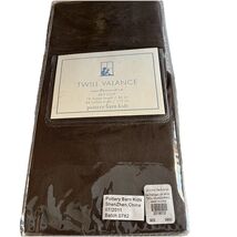 Pottery Barn Kids Brown White Twill Window  Valance Belt Loop 18”x44” New! - $18.04