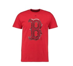 Majestic Hombre Boston Red Sox Rojo Empuje a Través Camiseta Cuello en Pico - £15.47 GBP