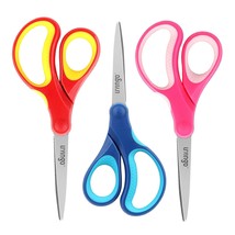 7&quot; Student Scissors, Sharp Stainless Steel Pointed Tip Blades Shears For Middle  - £18.62 GBP