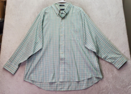 Chaps Dress Shirt Mens Sz 2XL Green Plaid Regular Fit Twill Collared Button Down - £13.10 GBP