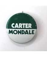 Jimmy Carter Walter Mondale Political Campaign Pin 1&quot; Vintage 1976 - £6.26 GBP