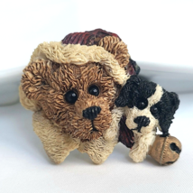 Vtg Boyds Bear Santa Claus Brooch Pin With Faithful Beagle Puppy Pin Chr... - $7.95