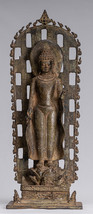 Ancien Indonésien Style Bronze Debout Java Teaching Statue de Bouddha - - $40,740.01 MXN