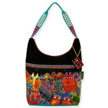 Laurel Burch &quot;Fantastic Cats&quot; Scoop Style Shoulder Tote Bag Purse - £31.55 GBP