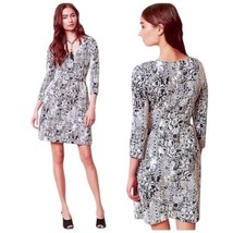 $148 Snake Print Dress Medium 6 8 Black White Surplice HD in Paris Side Pockets - £53.13 GBP