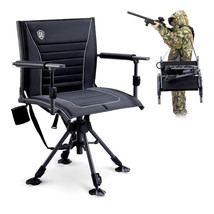 EVER ADVANCED 360° Silent Swivel Hunting Chair for Blinds, Adjustable Folding Hu - $449.97