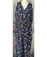 Chelsea 28 Floral Print Cross Front Racerback Drawstring Waist Jumpsuit ... - $17.32
