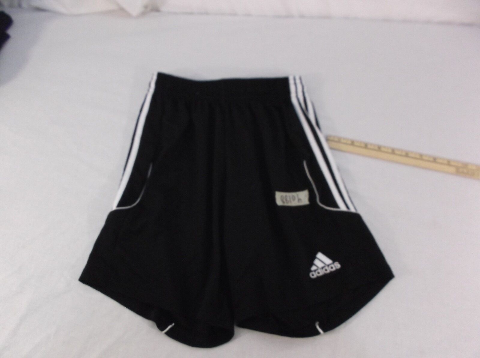Primary image for Women's ADIDAS BLACK AND WHITE STRIPPED SHORTS MEDIUM