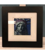 STATUE OF LIBERTY Black Framed with Matting  Needlepoint 11” black frame - $678.56 MXN