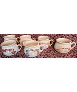 Vintage Soup Recipe Mugs, Tomato, Onion, Mushroom, Chicken - Lot of 6 - €39,57 EUR
