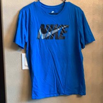 NIKE Blue T-Shirt w Black logo (Large) - $24.75