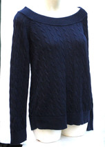 LRL Ralph Lauren Navy Blue Cable Boat Neck Cotton Blend Sweater Women&#39;s ... - £21.18 GBP