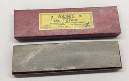 Vintage Acme Oil Stone Combination Grit USA Knife &amp; Tool Sharpener Carpenters - £6.69 GBP