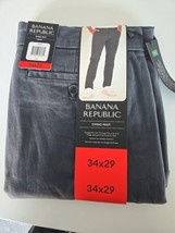 Banana Republic Men’s Chino Pant Size 34x29 Gray New Slim Stretch Straig... - $19.79