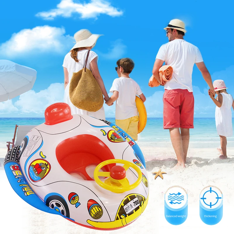 NEW Baby Swimming Ring Inflatable Baby Float Seat with Steering Wheel Advanced - £15.69 GBP