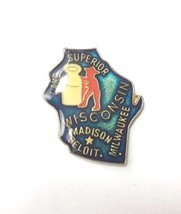 Wisconsin State Vintage Enamel Pin from the 80&#39;s Milwaukee Madison Beloi... - £3.52 GBP