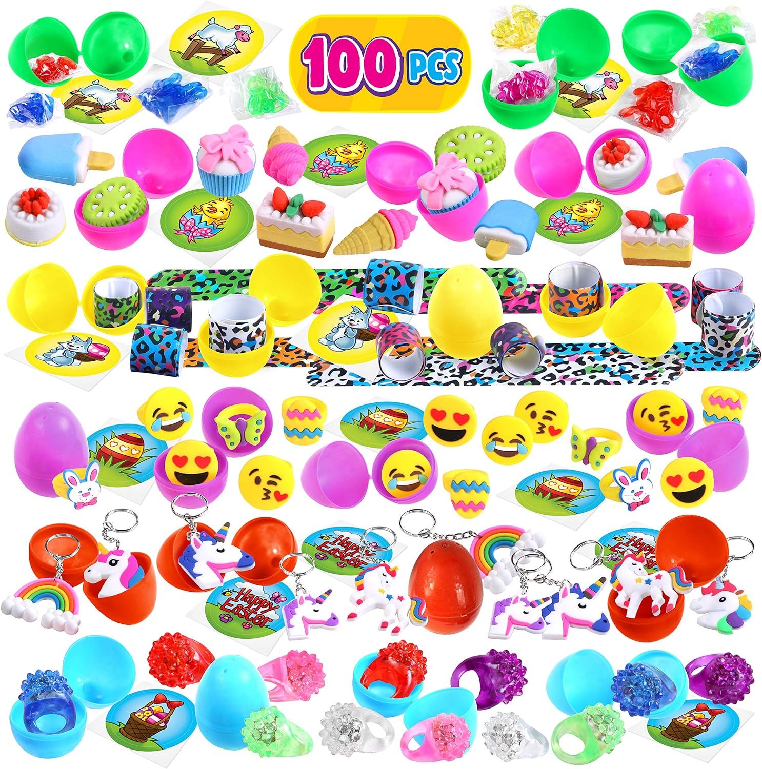Primary image for Giraffe 100 Pack Premium Prefilled Easter Eggs Toy Filled Bulk Plastic Eggs for 