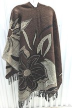 Floral Print Cardigan Sweater Wrap Shawl Reversible Flowers Cinnamon Cho... - £116.31 GBP