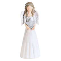 Elegant White Angel Figurine With Silver Star - 5.75 Inches - $29.95