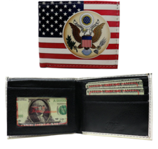 USA Flag Great Seal of the United States Leather Bi-Fold Bifold Wallet - £7.50 GBP