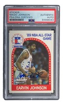 Magic Johnson Signed LA Lakers 1989 NBA Hoops #166 Trading Card PSA/DNA - £155.03 GBP