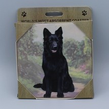 World&#39;s Most Absorbent Coaster - Dog - German Shepherd - Black - £6.14 GBP