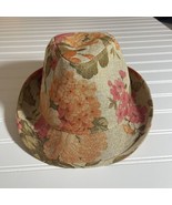 unbranded  Floral Fedora Straw Hat One Size Summer  Fall Travel Cruise - $11.11