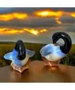 Vintage Pair Of Occupied Japan 2” Blue Swan Figurines Late 1940s Set - €20,04 EUR
