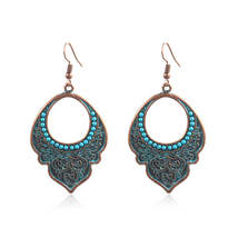 Teal Resin &amp; 18K Gold-Plated Open Leaf Drop Earrings - £9.71 GBP