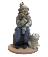 Paul Sebastian Design 2002 Porcelain Blue Clown &amp; Dog Figurine Vintage A... - $9.64