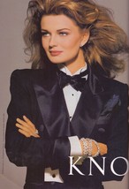 1993 Estee Lauder Knowing Perfume Paulina Porizkova Sexy Tuxedo Vintage Print Ad - £4.61 GBP