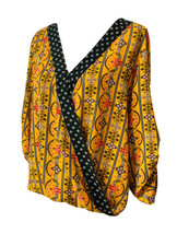 Skylar &amp; Jade Women&#39;s Boho Hippy Blouse Shirt Top Size Large Textured V ... - £10.12 GBP