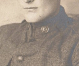 WWI US Army Musician With Collar Disk &amp; Watch In Uniform RPPC Postcard - £10.43 GBP