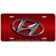 Hyundai &quot;3D&quot; Logo Inspired Art on Red FLAT Aluminum Novelty License Tag ... - £14.21 GBP