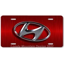 Hyundai &quot;3D&quot; Logo Inspired Art on Red FLAT Aluminum Novelty License Tag ... - $17.99