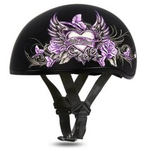 Daytona Biker Helmet Skull Cap W/ Wild At Heart Dot Motorcycle Helmets - £72.18 GBP