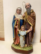 Sts. Anne & Joaquim Hand Painted 8" Statue, New From Colombia #L020 - $1,082.11 MXN