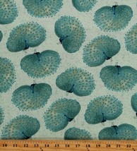 Cotton Peacocks Birds Feathers Majestic Fabric Print by the Yard D563.29 - £9.18 GBP