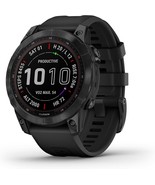 Garmin fenix 7 Sapphire Solar Black DLC Titanium with Black Band 010-025... - $1,648.98