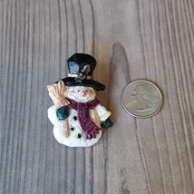 Christmas Winter Holiday Lapel Hat Pin - Ceramic Snowman - £4.60 GBP
