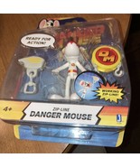 Danger Mouse Zip-Line Action Figure 3&quot; Cartoon Toy Retro Jazwares New - £7.39 GBP