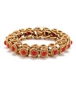 Vintage 18K Gold and Coral Bracelet, Italy 79.0g 8.5 inches JR7957 - £4,260.31 GBP