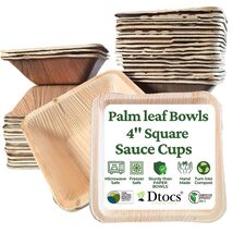 Dtocs Palm Leaf 4" Square Dip Bowls Mini Bamboo Compostable 50 Count - $249.26 MXN Dtocs Palm Leaf 4" Square Dip Bowls Mini Bamboo Compostable 50 Count - $249.26 MXN