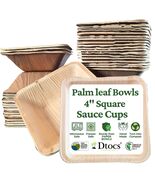 Dtocs Palm Leaf 4&quot; Square Dip Bowls Mini Bamboo Compostable 50 Count - $249.26 MXN