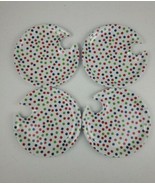 NIB 2015 Avon Set of 4 Multicolor Polka-Dot Mingling Plates Quality Mela... - $15.00