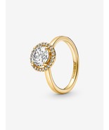 14k Gold-plated Round Pave Halo Ring 161234C01 - $17.80