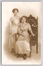 RPPC Lovely Edwardian Women Sweet Smiles Studio Portrait Photo Postcard F47 - £10.40 GBP