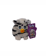 Vintage Tiger 1999 Furby Buddies Plush Striped Black &amp; Light Grey Blue Eyes - $470.22 MXN